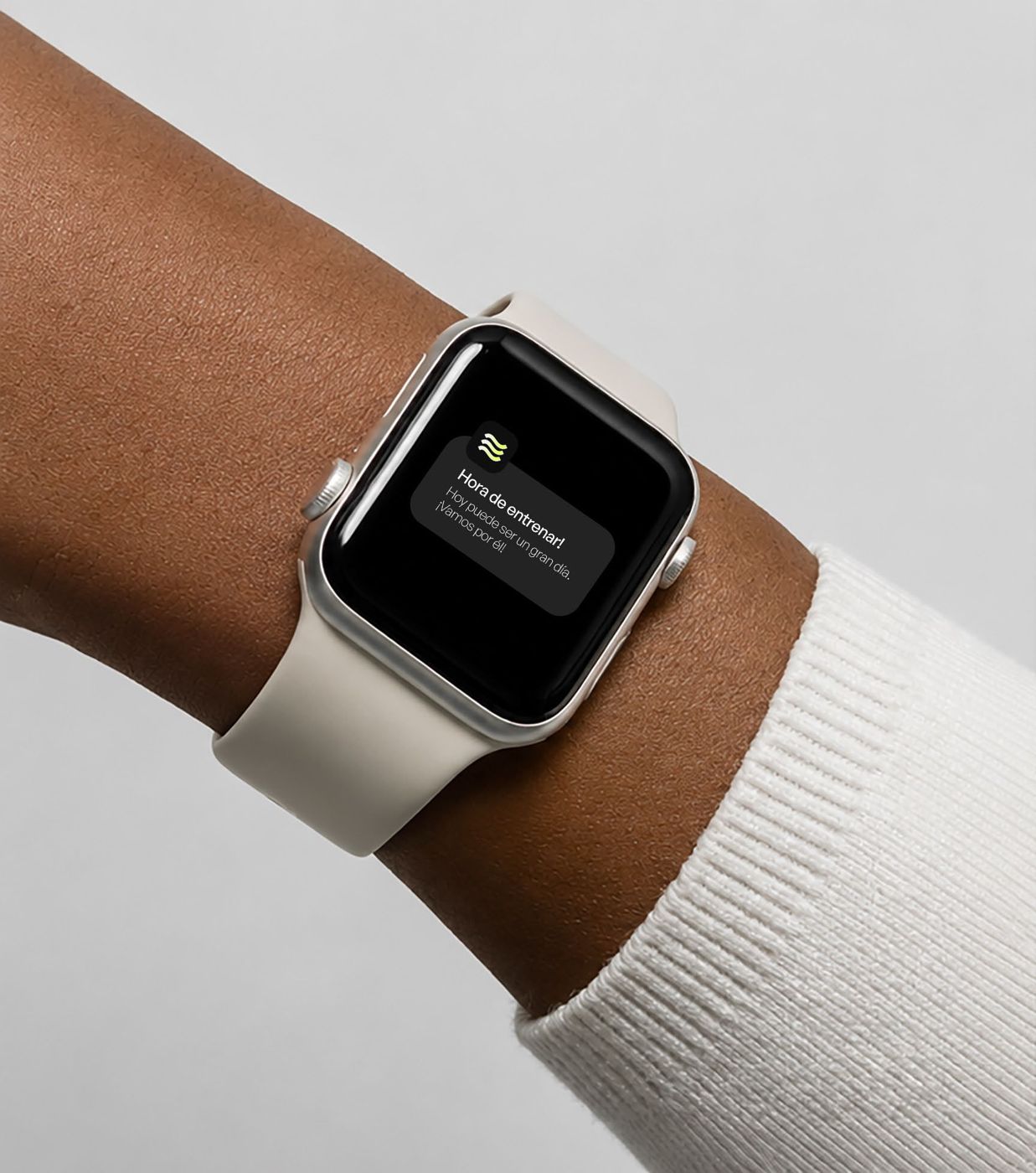 Reloj con la notificación Hora de entrenar